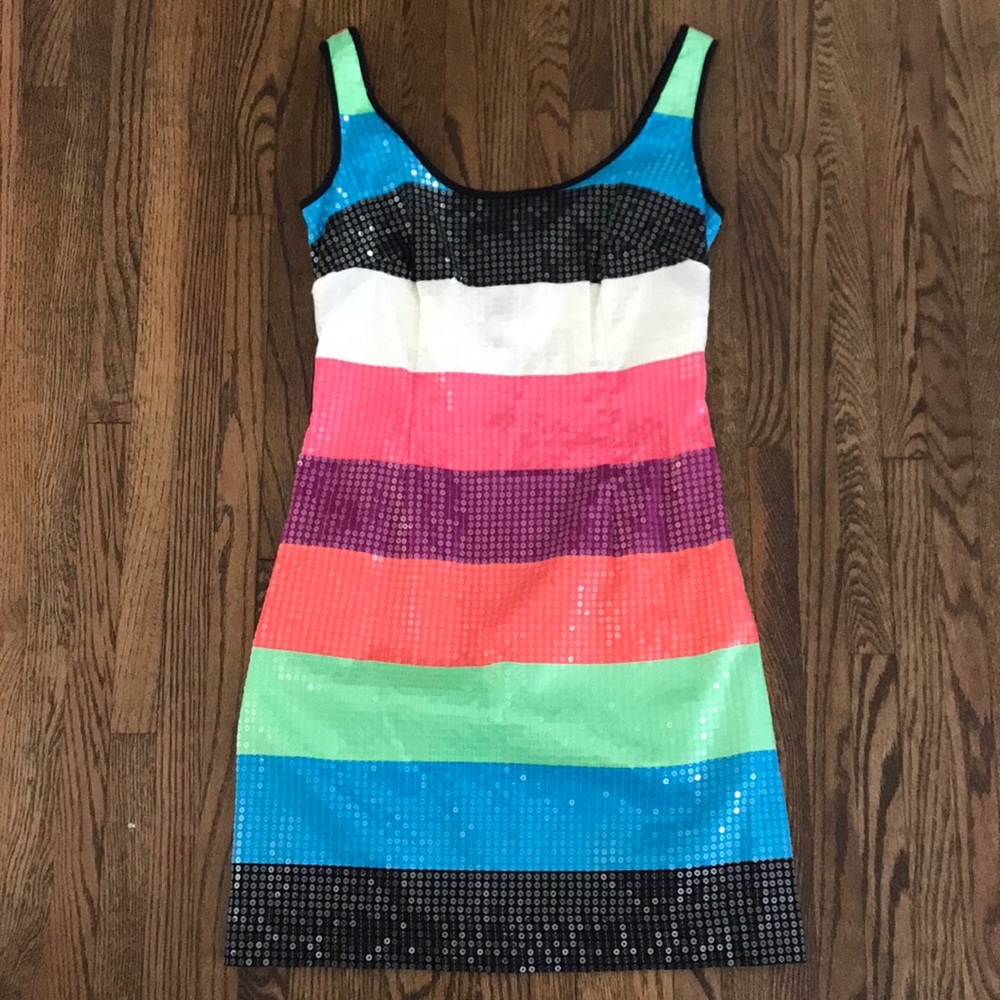 Lilly Pulitzer Lucy Sequin Colorblock Stripe Dress